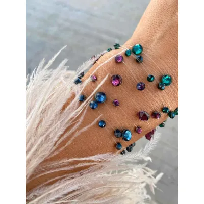 Amethyst Βραχιόλια με Διάφανη Πετονιά & Κρύσταλλα Swarovski 