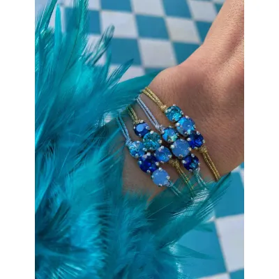 Ocean Crystal - Σετ Βραχιολιών με Κρύσταλλα Swarovski Blue Combo
