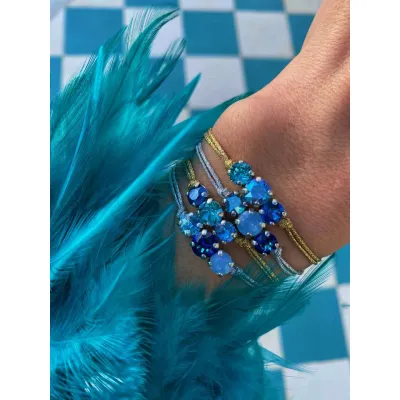 Ocean Crystal - Σετ Βραχιολιών με Κρύσταλλα Swarovski Blue Combo