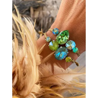 Green Glow - Σετ Βραχιολιών με Κρύσταλλα Swarovski