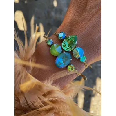 Green Glow - Σετ Βραχιολιών με Κρύσταλλα Swarovski