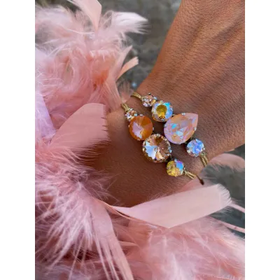 Soft Peach - Σετ Βραχιολιών με Κρύσταλλα Swarovski