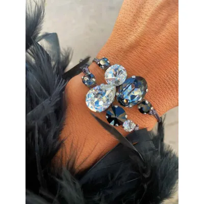 Black & White / Σετ Βραχιολιών με Κρύσταλλα Swarovski