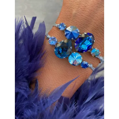 Royal Blue / Σετ Βραχιολιών με Κρύσταλλα Swarovski