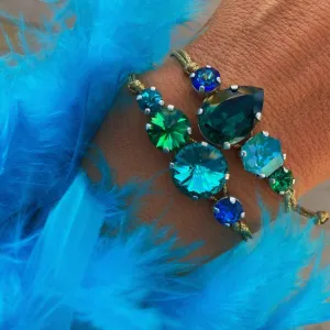 Mystic Teal / Σετ Βραχιολιών με Κρύσταλλα Swarovski