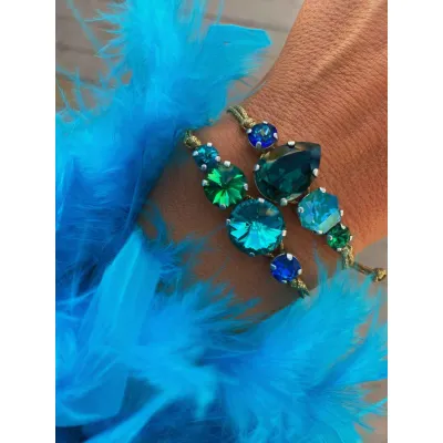 Mystic Teal / Σετ Βραχιολιών με Κρύσταλλα Swarovski