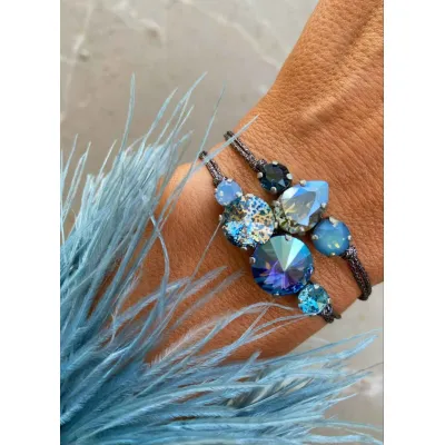 Sapphire Glow / Σετ Βραχιολιών με Κρύσταλλα Swarovski