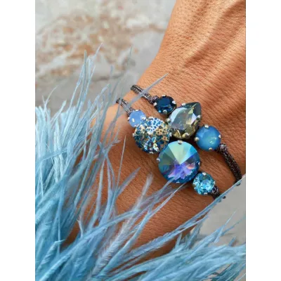 Sapphire Glow / Σετ Βραχιολιών με Κρύσταλλα Swarovski