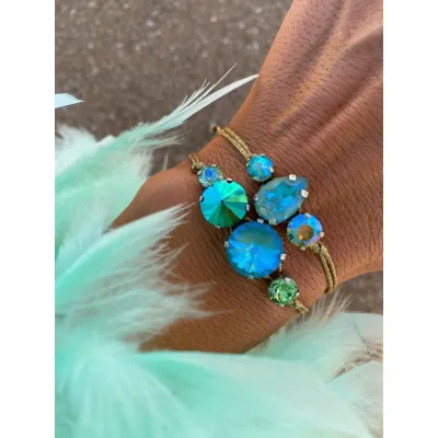 Deep Ocean Glow / Σετ Βραχιολιών με Κρύσταλλα Swarovski
