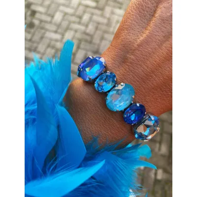 Lumière- Luxury Statement Βραχιόλι με Μεγάλα Κρύσταλλα Swarovski 