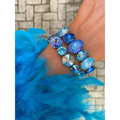 Lumière- Luxury Statement Βραχιόλι με Μεγάλα Κρύσταλλα Swarovski 
