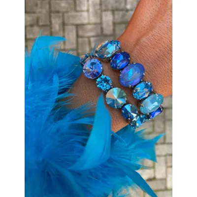 Serene Sky - Luxury Statement Βραχιόλι με Μεγάλα Κρύσταλλα Swarovski 