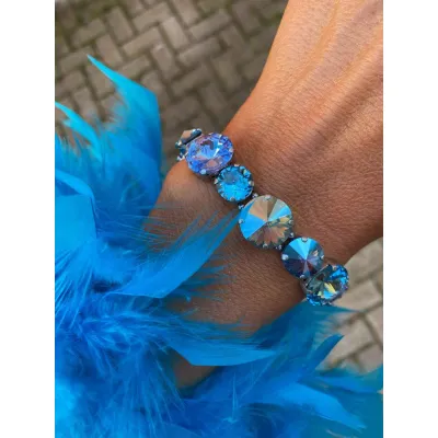 Serene Sky - Luxury Statement Βραχιόλι με Μεγάλα Κρύσταλλα Swarovski 