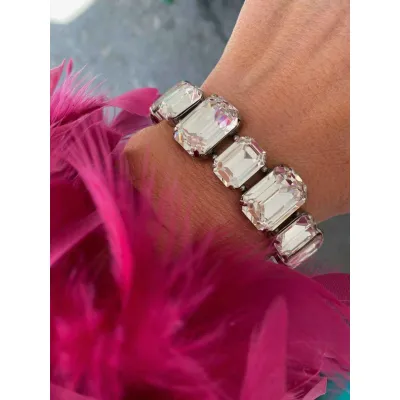 Crystal Muse - Luxury Statement Βραχιόλι με Μεγάλα Κρύσταλλα Swarovski 