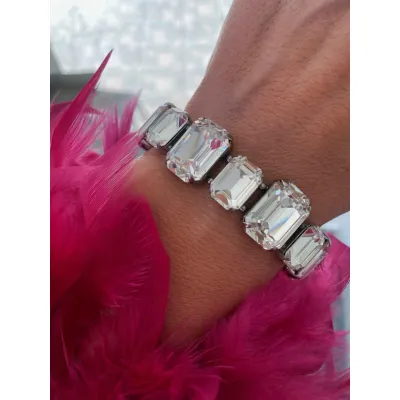 Crystal Muse - Luxury Statement Βραχιόλι με Μεγάλα Κρύσταλλα Swarovski 
