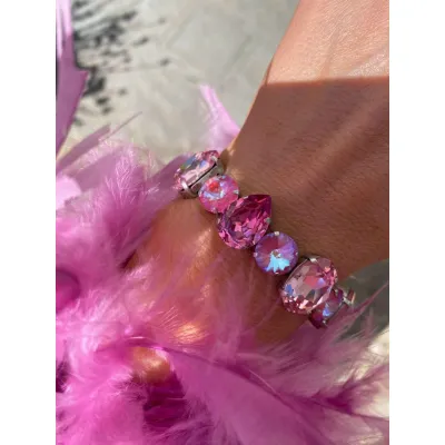 Rosé Allure - Luxury Βραχιόλι με Μεγάλα Κρύσταλλα Swarovski 