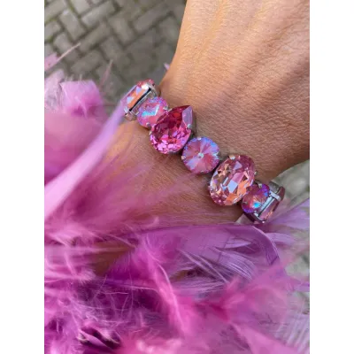 Rosé Allure - Luxury Βραχιόλι με Μεγάλα Κρύσταλλα Swarovski 