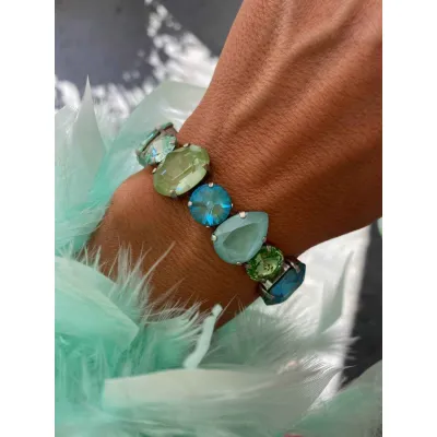 Éclat - Luxury Statement Βραχιόλι με Μεγάλα Κρύσταλλα Swarovski 