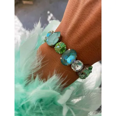 Éclat - Luxury Statement Βραχιόλι με Μεγάλα Κρύσταλλα Swarovski 