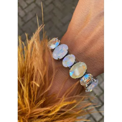 Élègance - Luxury Statement Βραχιόλι με Μεγάλα Κρύσταλλα Swarovski 