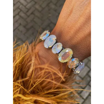 Élègance - Luxury Statement Βραχιόλι με Μεγάλα Κρύσταλλα Swarovski 