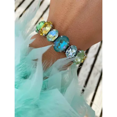 Lunaria - Luxury Statement Βραχιόλι με Μεγάλα Κρύσταλλα Swarovski 
