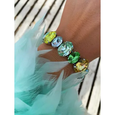 Lunaria - Luxury Statement Βραχιόλι με Μεγάλα Κρύσταλλα Swarovski 