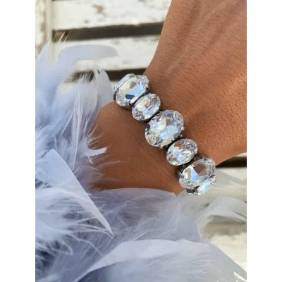 Diva - Luxury Statement Βραχιόλι με Μεγάλα Κρύσταλλα Swarovski 