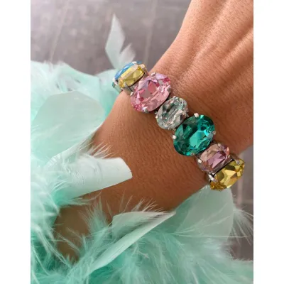 Regency Glow - Luxury Statement Βραχιόλι με Μεγάλα Κρύσταλλα Swarovski 