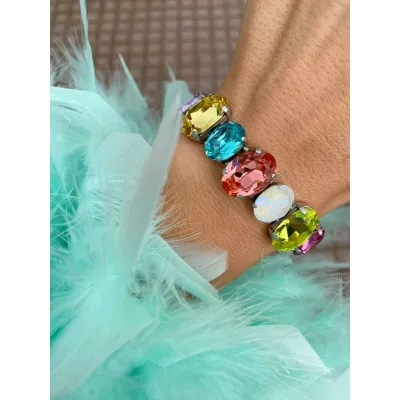 Regency Glow - Luxury Statement Βραχιόλι με Μεγάλα Κρύσταλλα Swarovski 