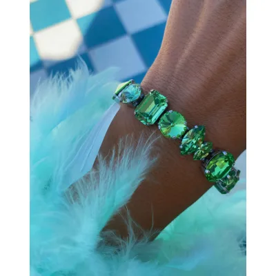 Green Goddess Riviera - Luxury Βραχιόλι με Κρύσταλλα Swarovski 