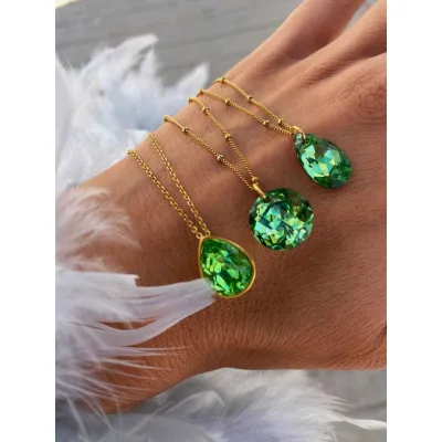 Amaryllis Mini - Κολιέ με Μενταγιόν Swarovski Peridot