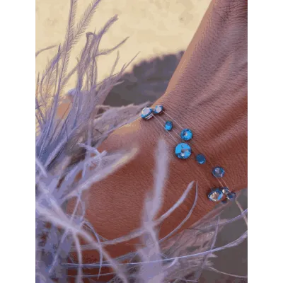 Aquamarine Βραχιόλια με Διάφανη Πετονιά & Κρύσταλλα Swarovski